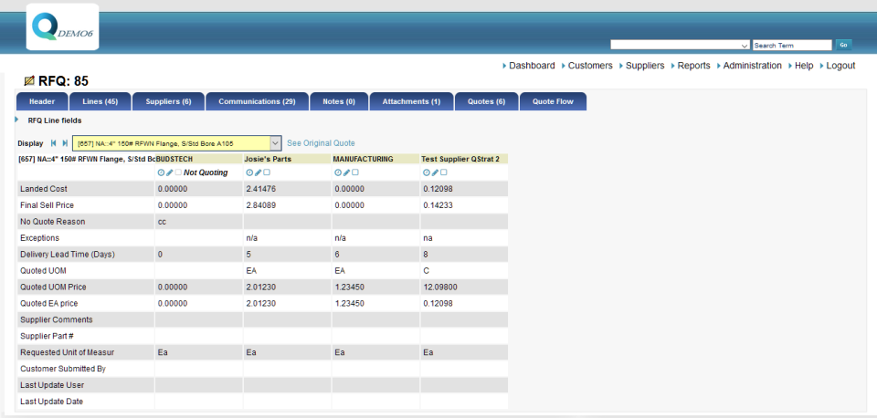 screenshot of QSTRAT Sourcing